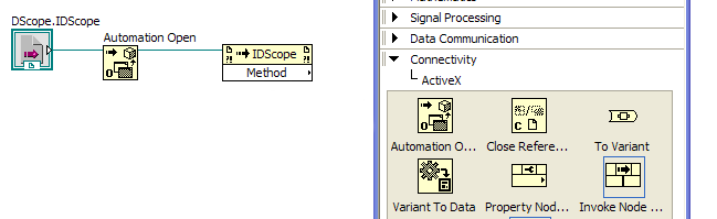 LabVIEW Screenshot: adding a node